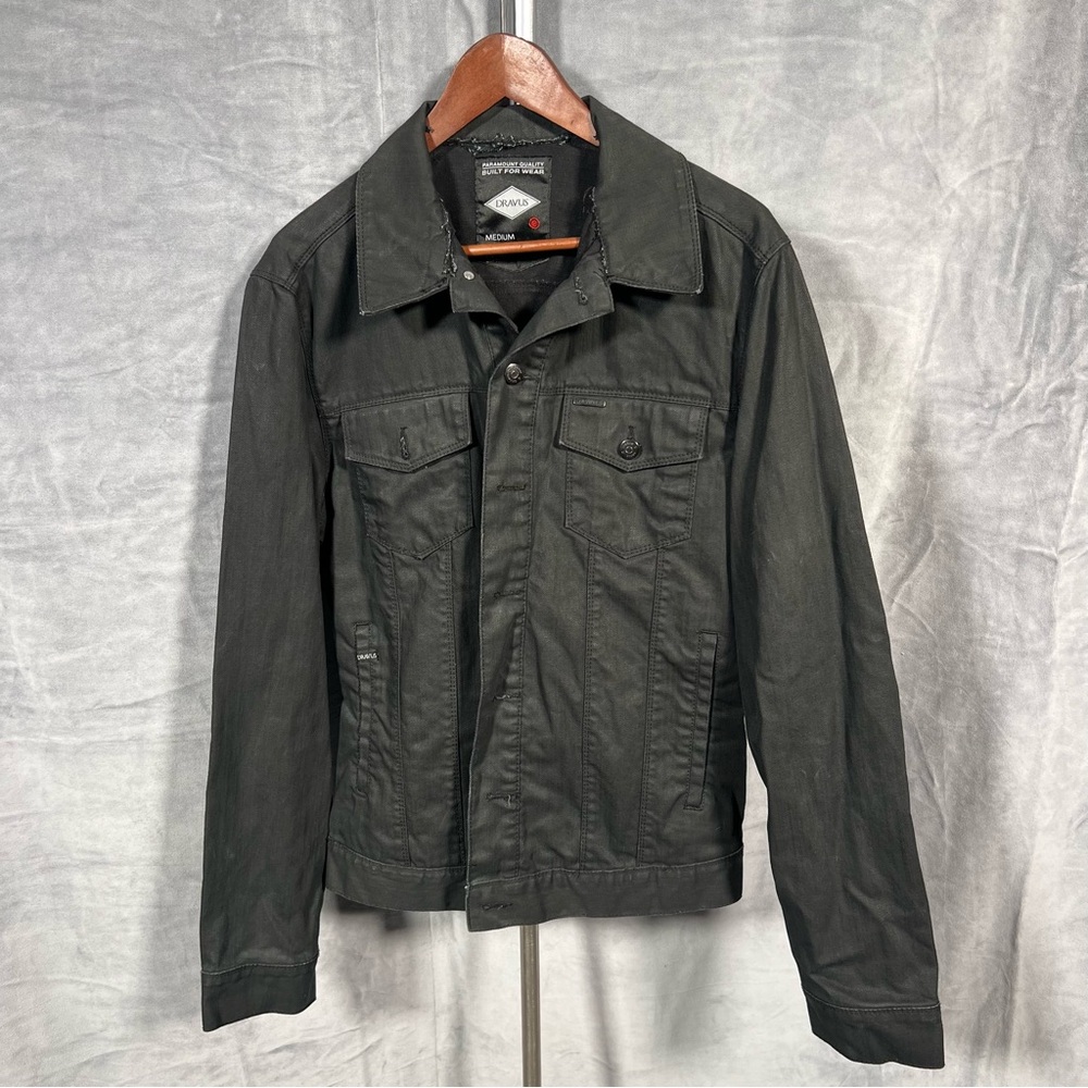Dravus Zumiez Black Cotton Denim Mens Jacket Sz Medium